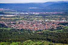 Ötigheim von Westen im Bundesland Baden-Württemberg, Deutschland