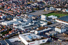 Gewerbegebiet und Firmenansiedlung in Leonberg im Bundesland Baden-Württemberg, Deutschland