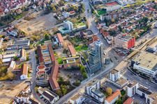 Hochhaus der Sparda-Bank Baden-Württemberg Filiale Leonberg Römerstraße x Leonberger Straße, Deutschland