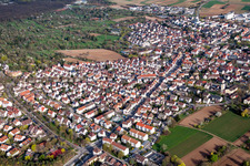 Luftbild von Ortsansicht der Straßen und Häuser der Wohngebiete in Stammheim in Stuttgart im Bundesland Baden-Württemberg, Deutschland