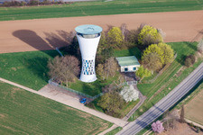 Bauwerk des Industriedenkmales Wasserturm in Möglingen im Bundesland Baden-Württemberg, Deutschland
