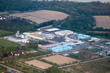 Drusenheim im Bundesland Bas-Rhin, Frankreich aus der Luft betrachtet