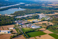 Luftaufnahme von Ortsteil Freistett in Rheinau im Bundesland Baden-Württemberg, Deutschland