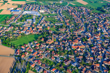 Luftbild von Ortansicht aus Nordwesten im Ortsteil Rheinbischofsheim in Rheinau im Bundesland Baden-Württemberg, Deutschland
