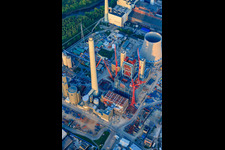 Baustelle zur Erweiterung des Rheinhafen-Dampfkraftwerk Karlsruhe der EnBW Energie Baden-Württemberg AG im Ortsteil Daxlanden, Deutschland von der Drohne aus gesehen