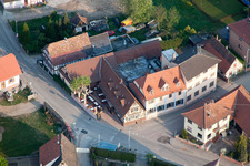 Luftbild von Munchhausen, Restaurant Rose im Bundesland Bas-Rhin, Frankreich