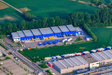 Luftbild von REBER Logistik Gruppe und Nolte Möbel GmbH & Co. KG in Germersheim im Bundesland Rheinland-Pfalz, Deutschland