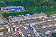 Luftaufnahme von REBER Logistik Gruppe und Nolte Möbel GmbH & Co. KG in Germersheim im Bundesland Rheinland-Pfalz, Deutschland