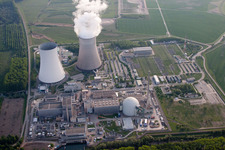 Luftaufnahme von Philippsburg AKW im Bundesland Baden-Württemberg, Deutschland