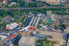 Technik Museum Speyer im Bundesland Rheinland-Pfalz, Deutschland von einer Drohne aus