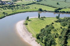 Luftbild von Knie des River Severn near Oakle Street im Bundesland England, Großbritanien