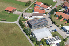 Gewerbegebiet Im Schwarzenbusch im Ortsteil Pfaffenrot in Marxzell im Bundesland Baden-Württemberg, Deutschland von der Drohne aus gesehen