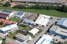 Gewerbegebiet Im Schwarzenbusch im Ortsteil Pfaffenrot in Marxzell im Bundesland Baden-Württemberg, Deutschland aus der Luft