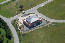 Drohnenbild von Gewerbegebiet Im Schwarzenbusch im Ortsteil Pfaffenrot in Marxzell im Bundesland Baden-Württemberg, Deutschland