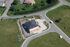 Drohnenaufname von Gewerbegebiet Im Schwarzenbusch im Ortsteil Pfaffenrot in Marxzell im Bundesland Baden-Württemberg, Deutschland