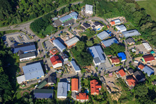 Gewerbegebiet Mittelwegring in Jockgrim im Bundesland Rheinland-Pfalz, Deutschland vom Flugzeug aus