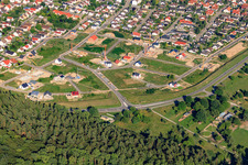 Neubaugebiet Vogelring von Westen in Jockgrim im Bundesland Rheinland-Pfalz, Deutschland