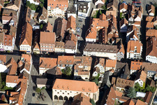 Schrägluftbild von Wissembourg, Hauptstr im Bundesland Bas-Rhin, Frankreich