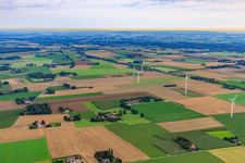 Windpark am Niederrhein im Ortsteil Keppeln in Uedem im Bundesland Nordrhein-Westfalen, Deutschland