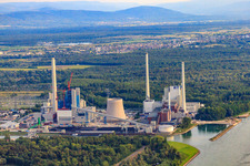 Luftbild von Rheinhafen-Dampfkraftwerk der ENBW im Ortsteil Daxlanden in Karlsruhe im Bundesland Baden-Württemberg, Deutschland