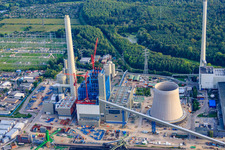 Rheinhafen-Dampfkraftwerk der ENBW im Ortsteil Daxlanden in Karlsruhe im Bundesland Baden-Württemberg, Deutschland von oben