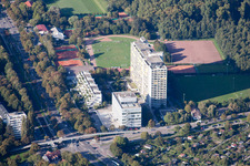 Ortsteil Weiherfeld-Dammerstock in Karlsruhe im Bundesland Baden-Württemberg, Deutschland von oben gesehen