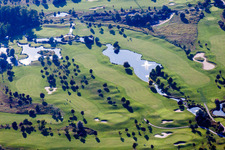Luftbild von Hofgut Scheibenhardt Golfclub in Ettlingen im Bundesland Baden-Württemberg, Deutschland
