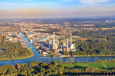 Luftbild von Rheinhafen-Dampfkraftwerk der ENBW im Ortsteil Daxlanden in Karlsruhe im Bundesland Baden-Württemberg, Deutschland
