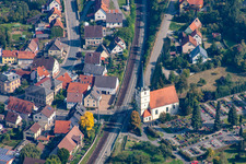Ev. Kirche und Friedhof im Ortsteil Sennfeld in Adelsheim im Bundesland Baden-Württemberg, Deutschland