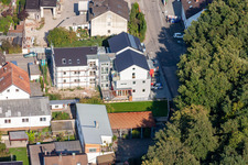 Siedlung Gartenstadt in Kandel im Bundesland Rheinland-Pfalz, Deutschland aus der Drohnenperspektive