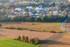 Gewerbegebiet Mittelwegring in Jockgrim im Bundesland Rheinland-Pfalz, Deutschland aus der Drohnenperspektive