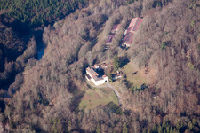 Luftaufnahme von Weiler, Chateau Langenberg im Bundesland Bas-Rhin, Frankreich