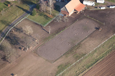 Schrägluftbild von Seebach im Bundesland Bas-Rhin, Frankreich