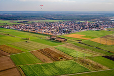 Neulußheim von Nordwesten im Bundesland Baden-Württemberg, Deutschland
