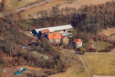 Wanzheimer Mühle in Rheinzabern im Bundesland Rheinland-Pfalz, Deutschland vom Flugzeug aus