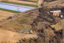 Wanzheimer Mühle in Rheinzabern im Bundesland Rheinland-Pfalz, Deutschland aus der Luft betrachtet