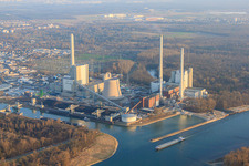 Luftbild von Neubau am Rheinhafen Dampfkraftwerk der ENBW im Ortsteil Daxlanden in Karlsruhe im Bundesland Baden-Württemberg, Deutschland