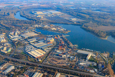Hafen Germersheim im Bundesland Rheinland-Pfalz, Deutschland aus der Luft
