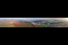 Panorama des Gewerbegebiet Horst im Ortsteil Minderslachen in Kandel im Bundesland Rheinland-Pfalz, Deutschland