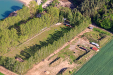 Luftaufnahme von Gelände des Bogensportverein Schnoogejächer Rülzheim und des Verein der Hundefreunde Rülzheim e.V im Bundesland Rheinland-Pfalz, Deutschland