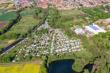 Luftbild von Camping-Resort Rülzheim Im Freizeitzentrum Moby Dick im Bundesland Rheinland-Pfalz, Deutschland