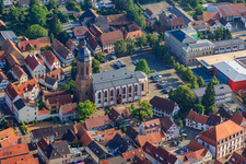 Kirche Marktplatz, Plätzl in Kandel im Bundesland Rheinland-Pfalz, Deutschland