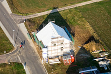 Schrägluftbild von Neubaugebiet NO, Frühmesserweg im Ortsteil Schaidt in Wörth am Rhein im Bundesland Rheinland-Pfalz, Deutschland