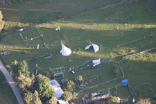 Drohnenaufname von Ortsteil Billigheim in Billigheim-Ingenheim im Bundesland Rheinland-Pfalz, Deutschland