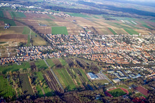 Luftbild von Stadtansicht von Süden in Kandel im Bundesland Rheinland-Pfalz, Deutschland