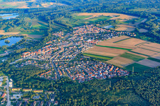 Ortsübersicht aus Nordwesten im Ortsteil Sondernheim in Germersheim im Bundesland Rheinland-Pfalz, Deutschland
