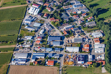 Gewerbegebiet und Firmenansiedlung Süd im Ortsteil Liedolsheim in Dettenheim im Bundesland Baden-Württemberg, Deutschland