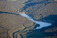 Luftbild von Marbachstausee im Ortsteil Hetzbach in Oberzent im Bundesland Hessen, Deutschland