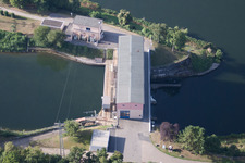 Luftbild von Windhof, Neckarschleuse im Ortsteil Schwabenheim in Dossenheim im Bundesland Baden-Württemberg, Deutschland