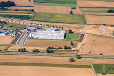 Gewerbegebiet Nordring DBK EMS GmbH & Co. KG und DBK David + Baader GmbH in Rülzheim im Bundesland Rheinland-Pfalz, Deutschland von oben gesehen